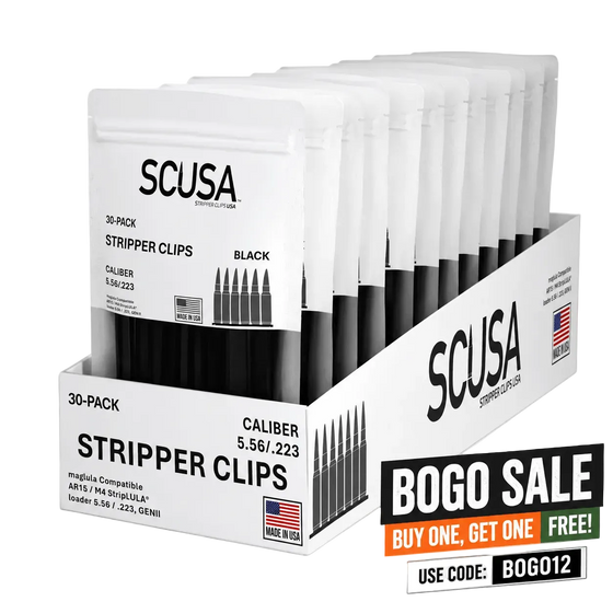 SCUSA black 5.56 stripper clips, case of 12 30-packs — image 1 of 7