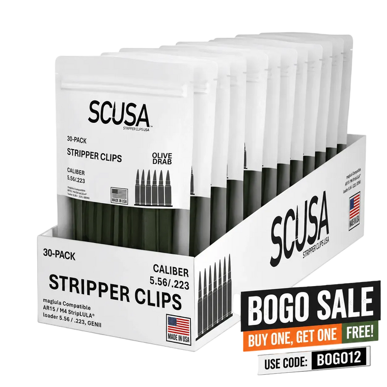 SCUSA Stripper Clips™ Case of 12 Packs – OLIVE, Color-Coded System