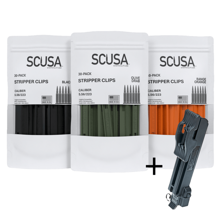 SCUSA PRO Ready-to-Load Kit – 5.56 Stripper Clips + StripLULA Speed Loader