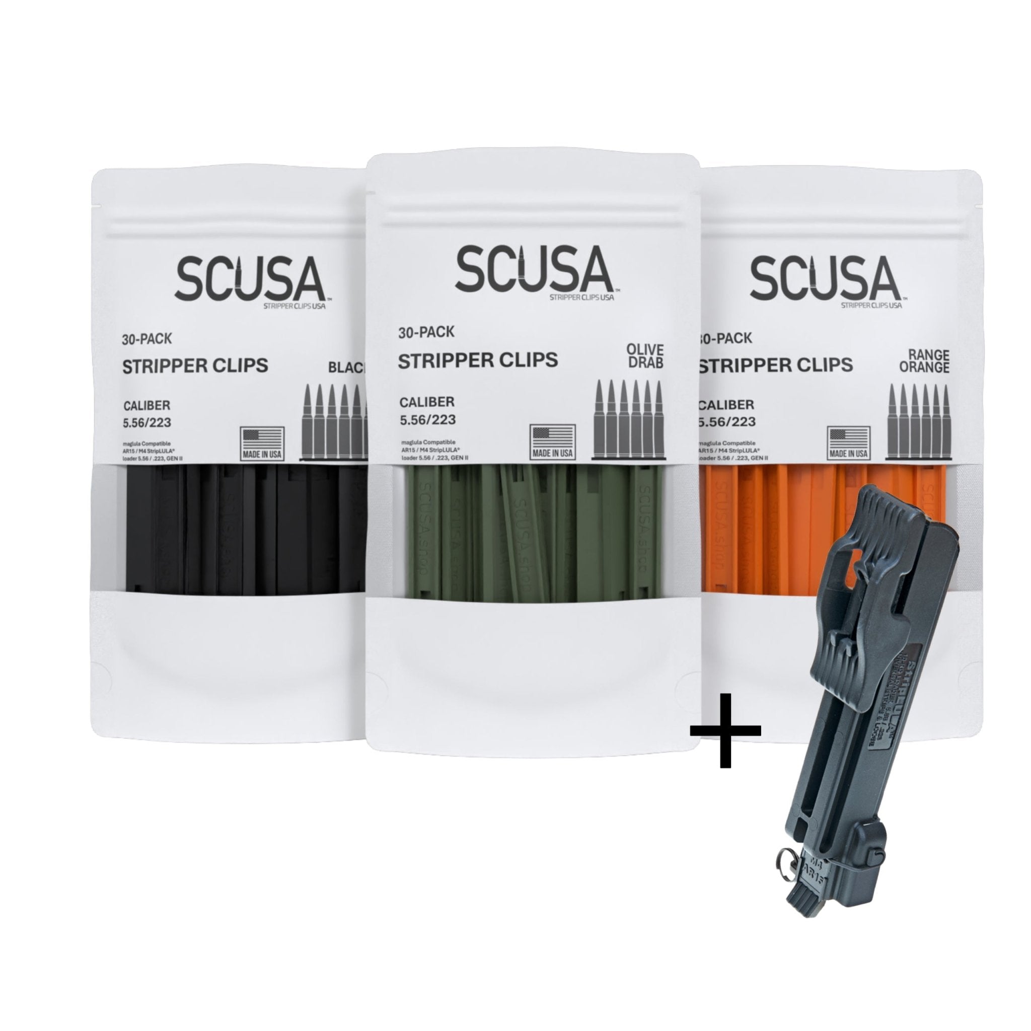 SCUSA™ Ready-to-Load Kit – 5.56 Stripper Clips + StripLULA® Speed Loader