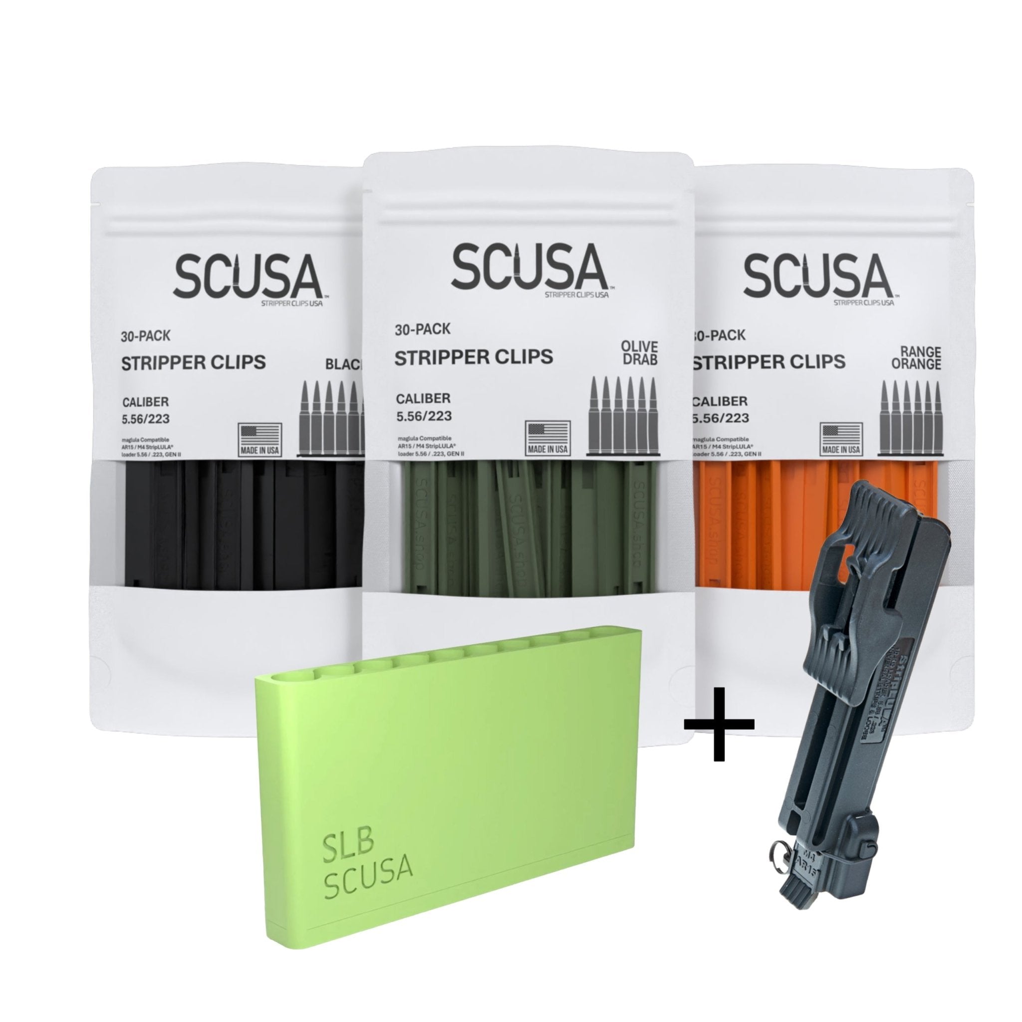 SCUSA™ Ready-to-Load Kit – 5.56 Stripper Clips + SLB™ + StripLULA® Speed Loade